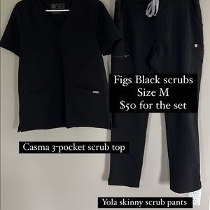 Figs scrub set Black